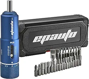 EPAuto Manual Wrench Screwdriver for Firearms | Bike Gears, 10-80 in/Lbs - 28 Pieces, Blue