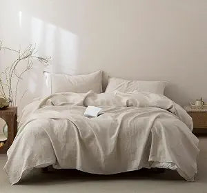 Talasily 100% French Pure Linen Sheets Full Size, Oeko-TEX Certified Linen Bedding, Breathable & Cooling Linen Sheet Set, 16 Inch Deep Pocket, Machine Washable, 4 Piece (Natural Linen)