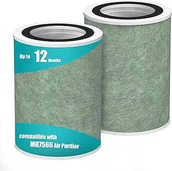 MR7566 Activated Carbon HEPA Replacement Filter Compatible with MORENTO MR7566 Air Purifier, 4-in-1 Filtration System, H13 True HEPA MR7566-WF Replacement Filter (2 Pack)