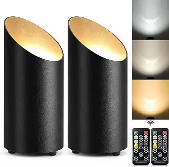 2 Pack Uplights Indoor Floor Can Lights, 3CCT with Remote, Black