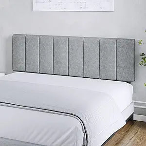 Sven & Son Vertical Channel-Tufted Mid-Rise Upholstered Headboard, Wall or Bed Frame Mount - Full or Queen (Gray)