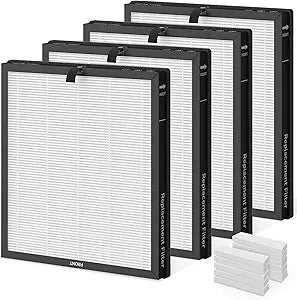 4-Pack AP2301 Replacement Filter Compatible with AIRTOK AP2301 and Honeyuan ZY3866G Purifiers, Also Compatible with SereneLife 1800 Sq. Ft, Purifier, with Aromatherapy Tablets
