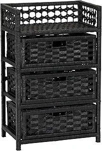 Household Essentials Woven 3 Drawer Chest with Cutout Handles