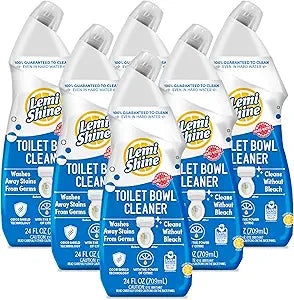 Lemi Shine Toilet Bowl Cleaner - Bleach-Free Toilet Cleaner - Removes Tough Stains and Odor - 24 fl oz (6 Pack)