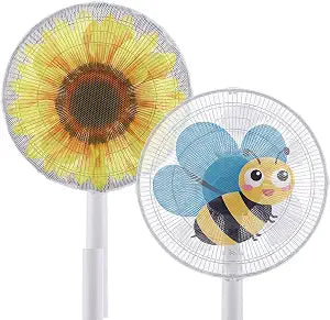 2 Pack Fan Dust Cover, Round Fan Cover Cartoon Fans Guard Net Safety Filters Washable Dustproof Safety Fans Protection Covers