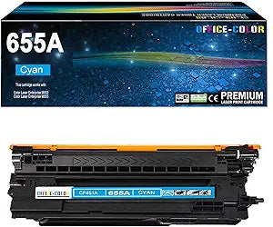 655A Cyan Toner Cartridge Replacement for HP 655A CF451A for HP Color Laser Enterprise M652, M653 M681,M682 Series