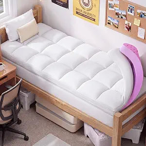 SINWEEK Dual Layer 5 Inch Memory Foam Mattress Topper Twin XL Size for Dorm Room, 2 Inch Gel Memory Foam Plus 3 Inch 1450 GSM Pillow Top Mattress Pad Cover, College Dorm Essentials, White