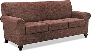 URBANLIFE 4-Piece Stretch Sofa Slipcovers for 3 Cushion Couch, Super Stretch Spandex Non-Slip Sofa Cover with Elastic Bottom, Machine Washable Furniture Protector for Kids & Pets, Chocolate