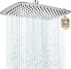 G-Promise All Metal 12 Inch Large Rain Shower Head for Ceiling or Wall
