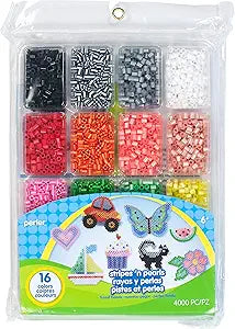 Perler Beads 80-17604 Perler Fused Bead Tray 4000/Pkg-Stripes 'n Pearls