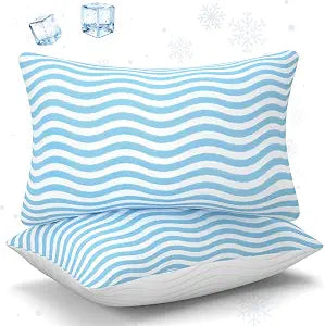 SLEEPDIARY Pillows Queen Size Set of 2  Adjustable Shredded Memory Foam Cooling Bed Pillows, Custom Loft for Side, Back, and Stomach Sleepers, Shape-Retaining Support & Washable Cover