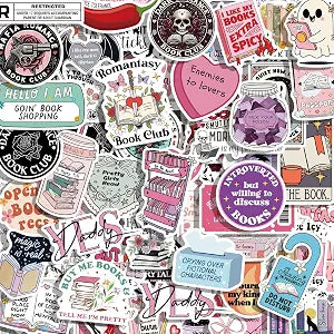 150 PCS Romance Book Stickers for Kindle  Waterproof Holographic Glitter Vinyl Bookish Stickers for iPad, Laptop, Journal, Water Bottle, Scrapbook  Booktok Aesthetic Gifts for Adult Book Lovers