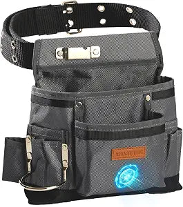 VIDAR TOOLS Small Tool Belt Pouches,Tool Belts for men,magnetic tool belt,11-Pockets,Electrician Construction,Carpentry.Heavy Duty nylon belt with metal buckle.1680D Oxford.