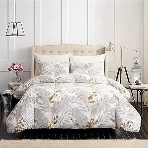 GETIANN Soft Bedding Duvet Cover Set Queen Banana Leaf Comforter Cover Set Full 90"x90"(1 Comforter Cover with 2 Pillow Shams) Lightweight Hotel Quality (Bananaleaf, Full/Queen)