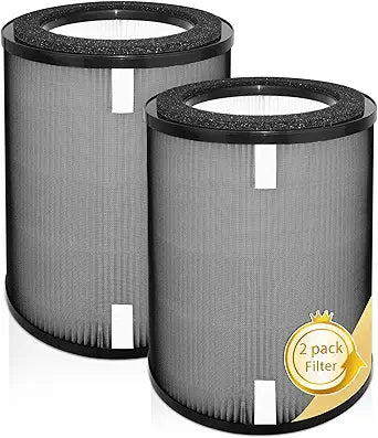 2 Pack DR-HPA019 Replacement Filters Compatible with Dreo MC710S Air Purifiers Tower Fan, 2-in-1 H13 HEPA and Activated Carbon filter