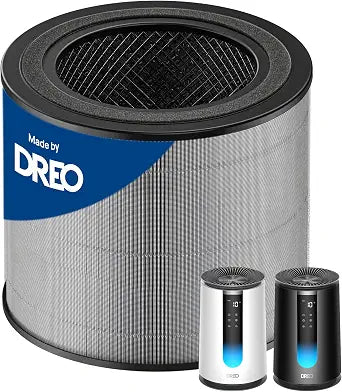 DREO Air Purifier 338/338S (DR-HAP008/008S) Genuine Replacement Filter, Supports HEPA Sleep Mode, 3-in-1 Activated Carbon Filter for PM2.5, Smoke, Odor, Dust & Pollen,1 Pack (Replacement Filter Only)