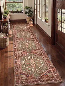 Ciicool 2x10ft Runner Rug, Long Hallway Rug Vintage Kitchen Thin Washable Carpet for Entrance Bedroom Bedside Living Room Kitchen Laundry Bathroom Decor