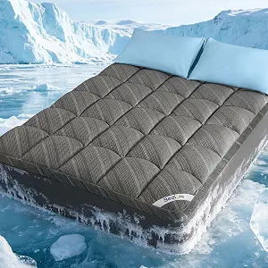 Bedlore Queen Cooling Mattress Topper for Hot Sleepers, Soft Fluffy Pillow Top Mattress Pad, Breathable Noiseless for Back Pain Relief, Washable, Deep Pocket Fits 6"-18", Grey