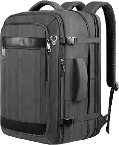 Expandable 17.3 inch Travel Laptop Backpack Durable Carry On Bag Black