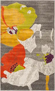 SAFAVIEH Porcello Collection Accent Rug - 2'4" x 5', Dark Grey & Ivory, Floral Design, Non-Shedding & Easy Care, Ideal for High Traffic Areas in Entryway, Living Room, Bedroom (PRL7731D)