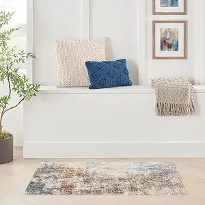 Nourison Home Astra Machine Washable Multicolor 3'3" x 5' Area Rug - Easy Clean, Non Shedding, Bed Room, Living Room, Dining Room, Kitchen (3' x 5')