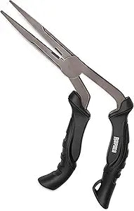 Rapala Super Stainless Steel Angled Pliers 9 Inch Fishing Pliers for Hook Removal Split Rings and Saltwater Use