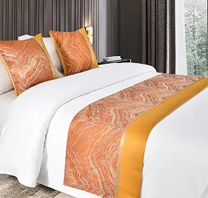 Bed Runners for King Size Bed,Orange 50 x 240cm