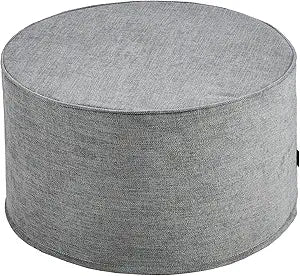 Large 22" Sturdy Ottoman Sitting Pouf for Living Room, Bedroom, Playroom, High Density Foam Filling Footrest, Side Table, Extra Seating Home College Dorm Dcor Extra Firm (Gray)