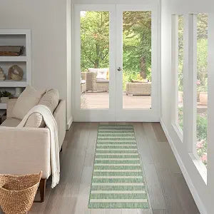 Nourison Home Positano Blue Green Ivory 2'2" x 8' Area Rug - Easy Clean, Non Shedding, Bed Room, Living Room, Dining Room, Kitchen (8' Runner)