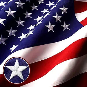 G128 6x10 Ft American Flag Outdoor Deluxe TearProof Series, Featuring Super Tough Spun Polyester, Embroidered Stars, Sewn Stripes | Back to School Decor