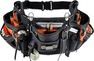 WELKINLAND 18-Pocket Carpenter tool belt, Construction tool belts pouch, HVAC tool belt, Tool belts pouch, Small tool pouch, Tool belts for men carpenter
