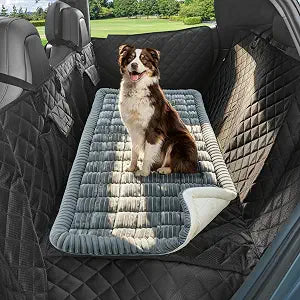 Backseat Dog Bed Mat for Car, Dog Car Seat Cover for Back Seat, Pet Car Blanket Soft and Comfortable, Upgraded Bottom Non-Slip, Washable Travel Pet Mat for Cars Trucks and SUVs (53" x 24")