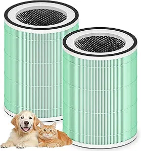 2 Pack True HEPA Kilo Pet Care Filter Replacement Compatible with Afloia Kilo, KILOPLUS, KILOPRO, MIRO, MIRO PRO and MORENTO MR-Kilo, Kalo Air Purifier, 360┬░ 3-Stage Filtration, Green