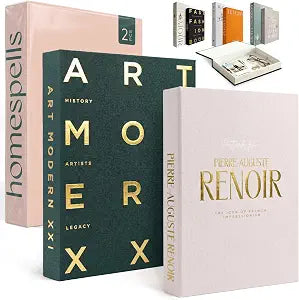Decorative Books for Home Decor  Green & Pink Linen Faux Books for Decoration: Aesthetic Fake Book Shelf, Living Room, Mantle, Entryway & Coffee Table Decor  Stack Faux Book Storage Box, Set of 2