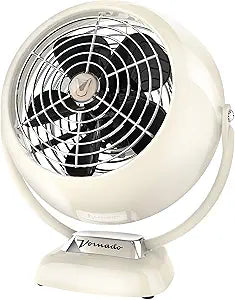 Vornado VFANΓ Jr. Vintage Metal Desk Fan, 2-Speed, Retro Air Circulator with Adjustable Tilt, Fan for Bedroom, Office and Dorm Room Cooling, Vintage White