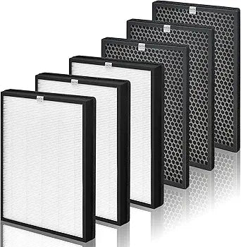 AP-B102 Replacement Filter Compatible with Alexapure Breeze Air Pu-rifier AP-B102 and 3049 Filter Set, 3 H13 True HEPA Filters and 3 Activated Carbon Filters Included