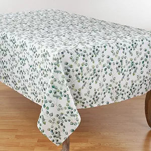 SARO LIFESTYLE Eucalyptus Leaf Tablecloth, Eucalyptus, 70"x120"