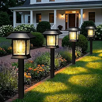 Benany Solar Outdoor Lights, 12 Pack Solar Pathway Lights Waterproof, Landscape Lighting for Path Walkway Lawn Garden Yard Outside Dcor, Black