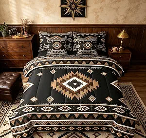 Feelyou Boho Aztec 7 Piece Bedding Set for Kids