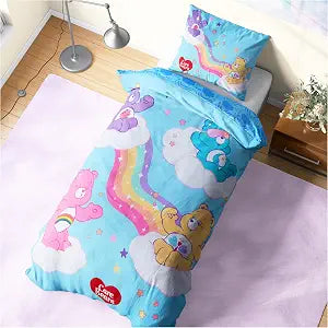 Get Trend Care Bears Kids Twin Duvet Cover Set with Pillowcase, 53x79 in, Reversible Bedding Set for Girls, Soft Cozy Comforter Cover, Bedroom Decor, Gifts for Kids (Multi Care Bears, Single)