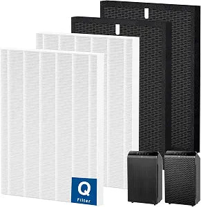 1712-0123-00 Replacement Filter Q, Compatible with Winix 5510 and 5520 Air Purifier, 2 True HEPA Filter & 2 Deodorization Activated Carbon Filters