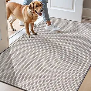 U'Artlines Door Mat 36"x59",Non Slip Rubber Backing Floor Mats, Absorbent Dirt Resistant Low-Profile Doormats, Front Door Mat Rug for Indoor Outdoor Entry, Patio, Porch Grey