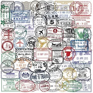 60PCS Transparent Travel Stickers, Passport Stamps Stickers