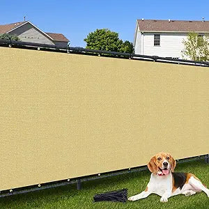 8'X 50' Privacy Screen Fence 90% Blockage Heavy Duty Protective Covering Mesh Fencing for Outdoor Patio Pool Balcony Sand