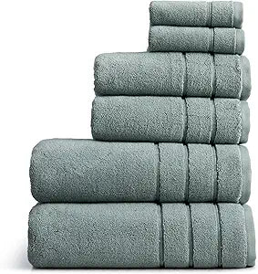 Springtree Home Luxury Turkish Cotton Bath Towels Set | 100% Turkish Cotton | Premium Bath Towels | Ultra Soft Thick Plush & Highly Absorbent | Luxury Hotel & Spa Bathroom Towels | Chinois Green