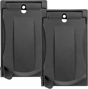 Maxxima 1-Gang Vertical Outdoor Outlet Cover Box, Black, 2-Pack