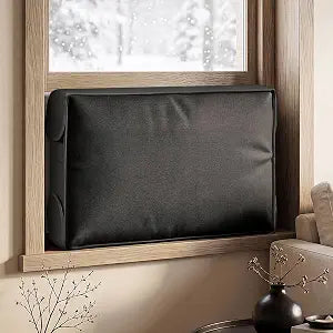 Air Conditioner Cover Indoor - Window Ac Covers for Inside, Windproof, Dustproof and Waterproof Window Air Conditioner Cover for Winter, Insulation for Wall Ac Unit 25"W x 17"H x 3.5"D, Black