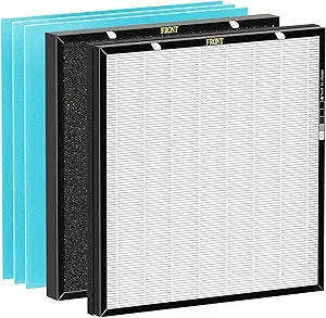 RFM80 True HEPA Replacement Filter for Oransi Max OVHM80, H13 Ture HEPA Filter, High-Efficiency Activated Carbon Filter and 3 Extra Pre-Filters