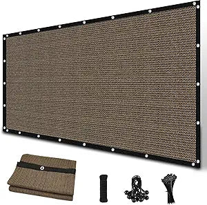 Amagenix 90% Shade Fabric Sun Shade Cloth with Grommets, 8' x 12' Pergola Replacement Shade Cover Canopy for Garden Outdoor Patio, Mocha (We Make Custom Size)