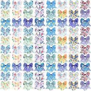 Wesiti 80 Pcs Dog Bows Ties for Small Dogs Assorted Pattern Pet Bowtie Collar Bows Cat Bowtie Collar Bowknot for Small Medium Puppy Pet Photography Grooming Party(Ocean Bowknot)